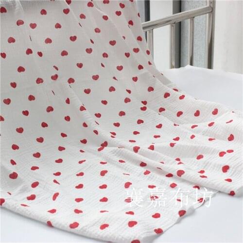 Cotton Crepe Double Layer Gauze Love Pajamas Pregnant Womens Clothing Cloth Bubble Gauze Anti-mosquito