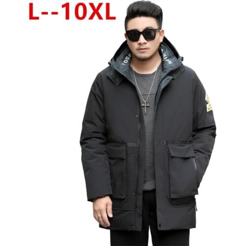 Plus big size 10XL 8XL 6XL 2020 Hot Fashion Hooded Winter Coat Men Thick Warm Mens Winter Jacket Windproof Fathers Gift Parka