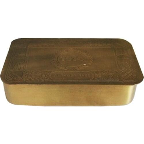 Handmade Nordic American Indian Imported Brass Retro Embossing Storage Box Pick Small Object Storage Jewelry Box Copper Box