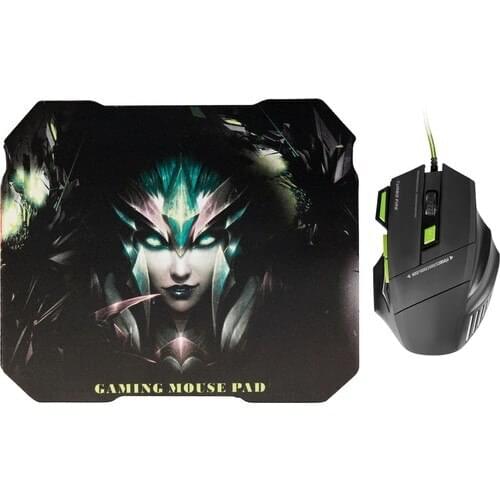 MF Product Strike 0119 Wired Rgb Gaming Mouse + Mouse Pad Green