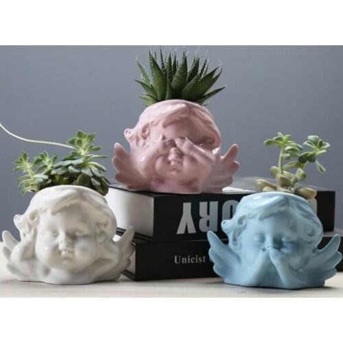 Cute Angel Girls Succulent Planters Ceramic Flower Pot Nordic Vase for Home Tabletop Decor Various Styles Flowerpot