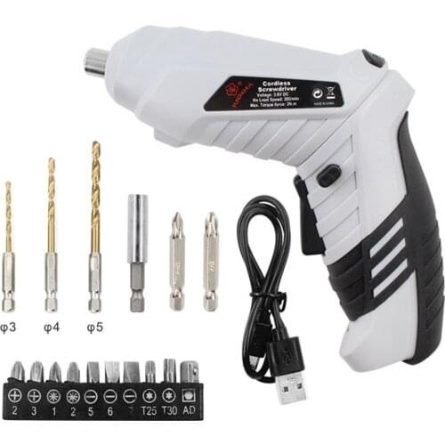 Mini Electric Screwdriver 3.6V USB Rechargeable Cordless Screwdriver Battery Precision Screwdriver