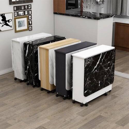 Multifunctional Folding Simple Dining Table Household Small Apartment Movable Pulley Retractable Rectangular