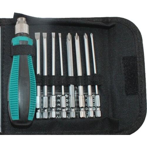 9Pcs/Set Slotted Screwdrivers With Magnetic 1/4" 6.35mm Phillips SCREWDRIVER Set Self-locking Metric Hand Tool Set