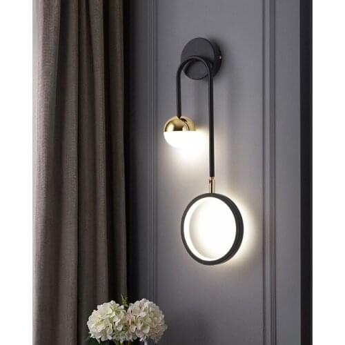 Bedroom berth lamp wall lamp contemporary and contracted hotel corridor atmospheric background wall lamps and lanterns