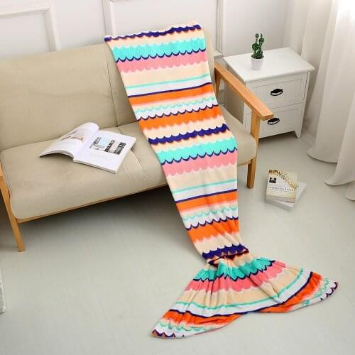 Mermaid Blanket Adult Fleece Mermaid Tail Blanket Mermaid Blanket for Children Kids Throw Bed Wrap Super Soft Sleeping Bag
