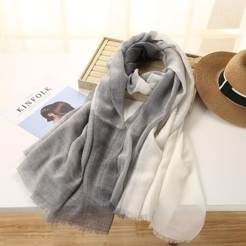 92*205cm Pashmina Autumn Winter Female Two-color Stitching Scarf Women Cashmere Scarves Long Shawl Wrap Blanket Warm Tippet