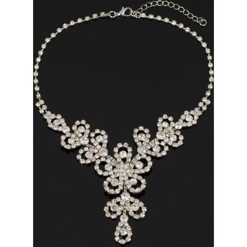 New fashion rhinestone necklace & pendants fashion luxury choker design crystal pendant necklace statement jewelry N312