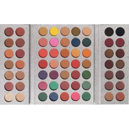 63Color Foldable Private Label Eyeshadow Pallete Matte Shimmer Glitter Double-door Eye Shadow Palette Wholesale Customized Label