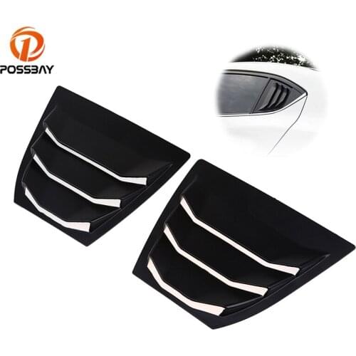 POSSBAY Black Car Rear Window Sticker Car Styling Auto Side Window Louver Scoop Cover Vent for Mazda 3/Axela Sedan 2014-present