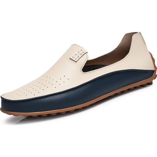 Casual Leather Loafers Men Soft Comfortable Driving Shoes Man Moccasins Slip On Flats Footwear Mokasin Kasual For Male Schoenen