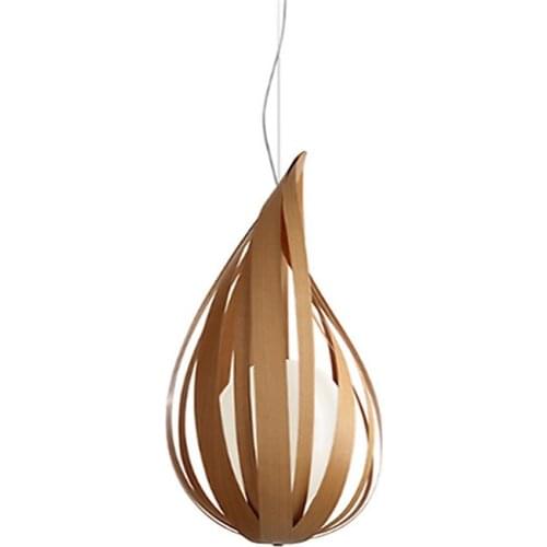 Nordic Wood-skin Water Drop Shade Pendant Lights Dining Room Restaurant Modern Bar Pendant Lamps Southeast Asia Deco Lighting