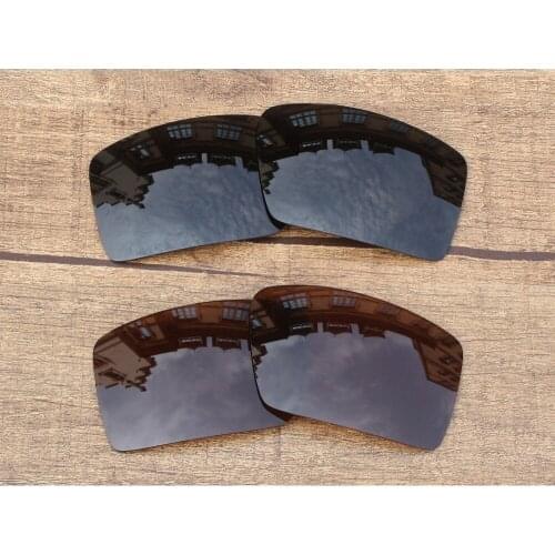 Vonxyz 2 Pairs Stealth Black & Bronze Brown Polarized Replacement Lenses for-Oakley Eyepatch 2 Frame
