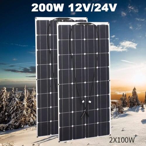 Solar Panel 100w 200w Battery Charger PV Monocrystalline Cell Flexible PET Home System Kit