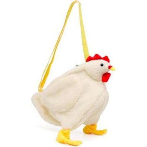 Plush Crossbody Purse Cute Cartoon Chicken Shoulder Bag Party Work Travel Satchel for Women Girls
