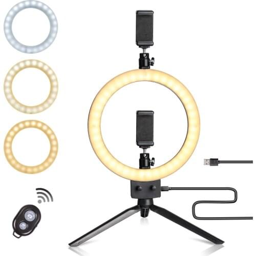 LED Ring Light Photo Studio Camera Light Photography Dimmable Video light for Youtube Makeup Selfie with Tripod Phone Holder