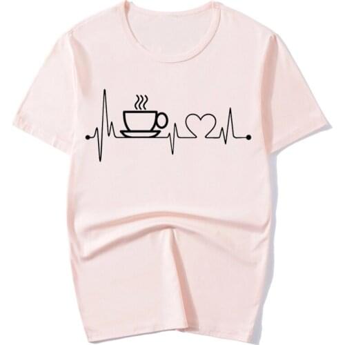 Tops Colorful t-shirt gothic cartoon Coffee Cup vintage Light pink tshirt women t shirt 80s grunge aesthetic clothes streetwear