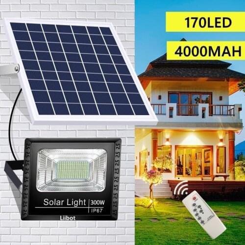Solar Light Outdoor 44/170LED Remote Control Waterproof For Garden Path Street Landscape Spotlight Wall Solar Powered Flood Lamp