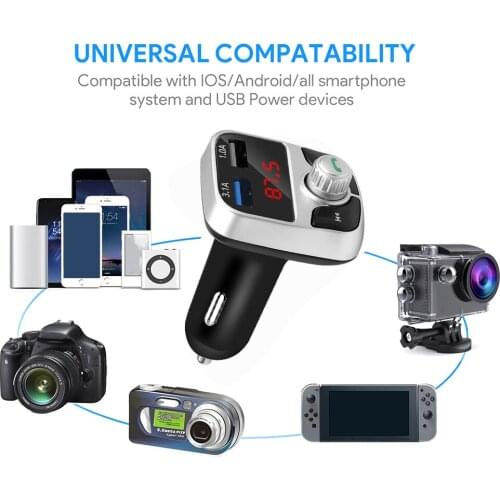 USB Adapter Dual USB Charger Bluetooth 4.2 FM Transmitter Wireless Bluetooth MP3 Player For U-disk TF Card Hands Free Car Kit
