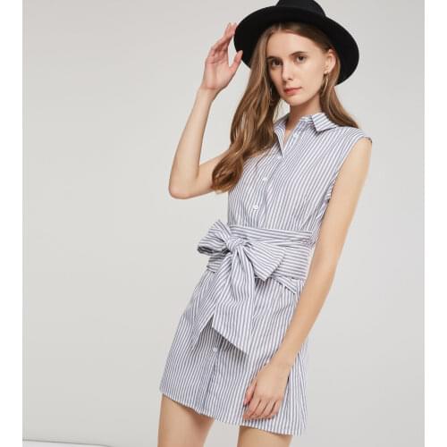 Women Mini Dresses Simple Gray Aline Plain Lace Up Button Print Bowknot Female Fashion Elegant Office Lady Casual Preppy Dress