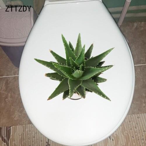 ZTTZDY 23.9×20.3CM Aloe Potted Plant Home Bathroom Decoration Toilet Stickers Creative Wall Decals T6-0193