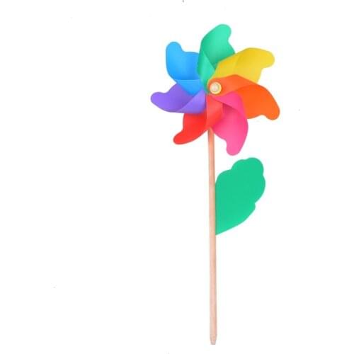 1Pcs New Colorful Rainbow Flower Windmill Baby Classic Toy Cute Creative Windmill Toy Outdoors