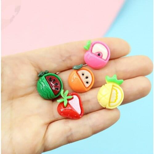 20pcs DIY Resin Fruit Simulation Fruit Food Play Cabochon Decoration Craft Phone Shell Scrapbooking For Flatback Embellishments