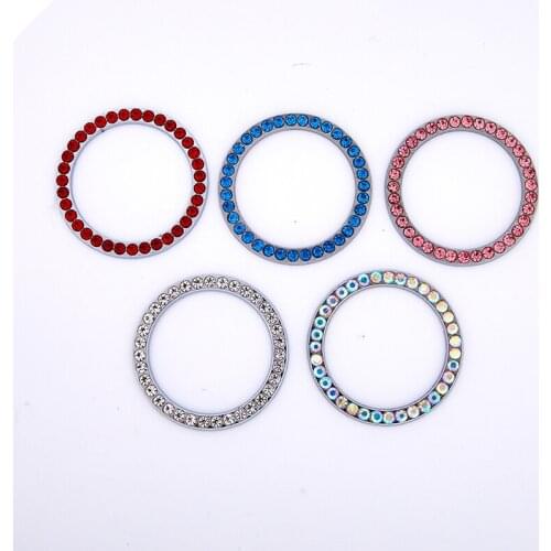 2021 Automobiles Start Switch Button Decorative Diamond Rhinestone Ring Interior Made of zinc alloy + Rhinestone