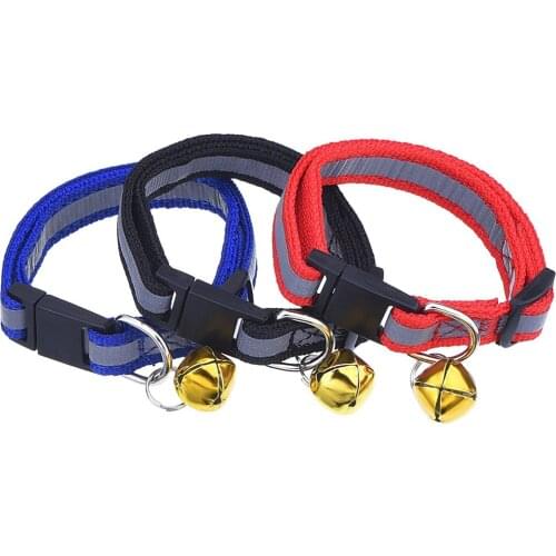 3PCS Reflective Pet Dog Collar For Small Dogs Cat Puppy Necklace With Bell For Chihuahua Necklace Pet Leash For Pets Gift