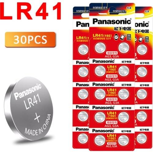 30pcs/1Packs PANASONIC LR41 192 AG3 0%Hg 192 392A 1.5V Cell battery batteries For calculator 0%Hg
