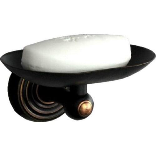 Bathroom Accessory Black Oil Rubbed Brass Circle Pattern Wall Mounted Bathroom Soap Dish Holder mba070