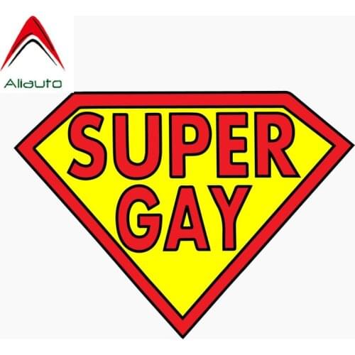 Aliauto Funny Super Gay Car Sticker Reflective Auto Decorative Decal for Chevrolet Volkswagen Skoda Hyundai Lada, 13CM*9CM