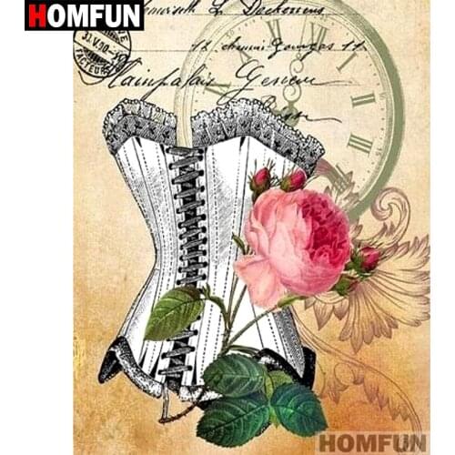 HOMFUN Full Square/Round Drill 5D DIY Diamond Painting "Rose skirt" Embroidery Cross Stitch 5D Home Decor Gift A07392