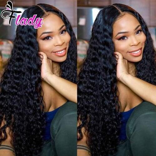 Flady Brazilian Kinky Curly Human Hair Wig PrePlucked 13x4 Lace Front Human Hair Wigs with Baby Hair Curly Lace Frontal Wig