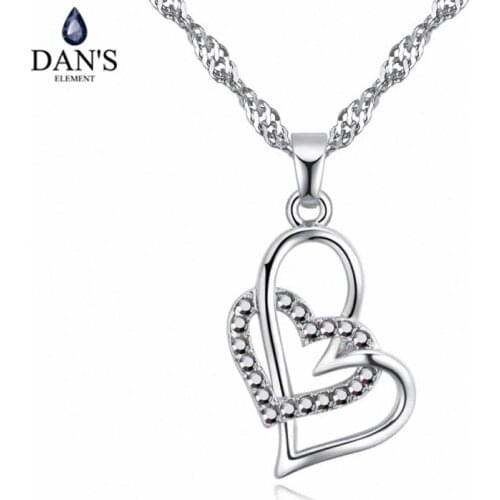 DANS Element Brand 5 Colors Real Austrian Crystals Fashion Water Drop Tassel Pendant Necklace for Women Valentine Gift 129544