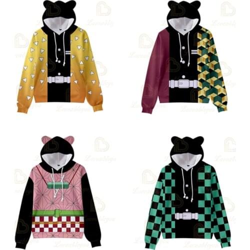 Children Hoodie Sweatshirt Anime Kawaii Cute Cat Ears 3D Cartoon Cosplay Costume Boys Girls Hoodie Sweatshirts