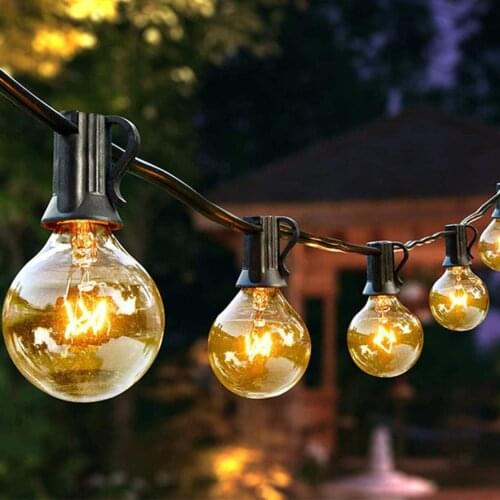 25Ft Outdoor G40 Globe Bulb String Lights Garlands Waterproof Christmas Fairy Garden Lights for Patio Party Wedding Decoration