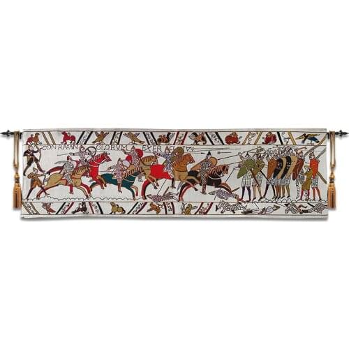 45x138cm Belgian 100% cotton tapestry European medieval culture tapestries Bayeux tapestry British wind tapestry painting ST-55