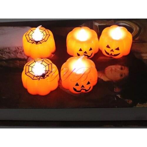 Hot Pumpkin Candle Light Halloween Party Supplies LED Lights Lantern Lamp Ornaments Props Halloween Home Decoration Accessories