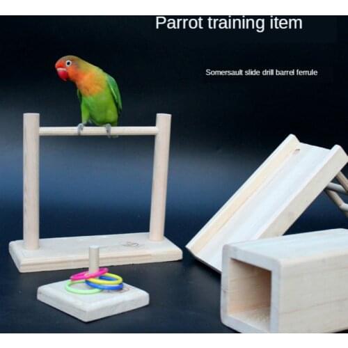 Small Parrot Training Item Tool Peony Jufeng Horizontal Spot Ferrule Somersault Drill Barrel Slide