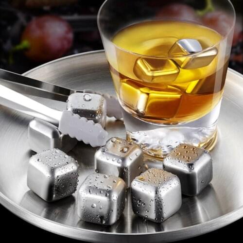 Stainless Steel Ice Cubes, Reusable Chilling Stones for Whiskey Wine, Keep Your Drink Cold Longer, SGS Test Pass