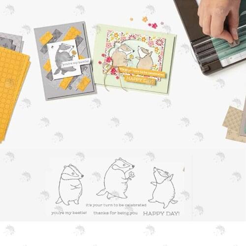 BESTIE Cute Animal Decoration Greeting Card Metal Cutting Die Stamp DIY Embossing Stencil Scrapbooking Embossing 2021 Albums