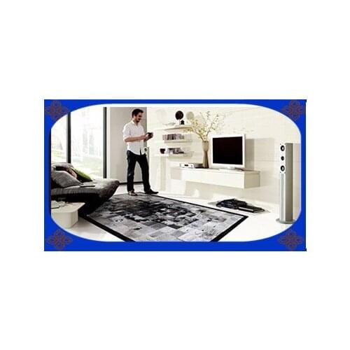 Fashionable art carpet 100% natural genuine cowhide leather pink carpets