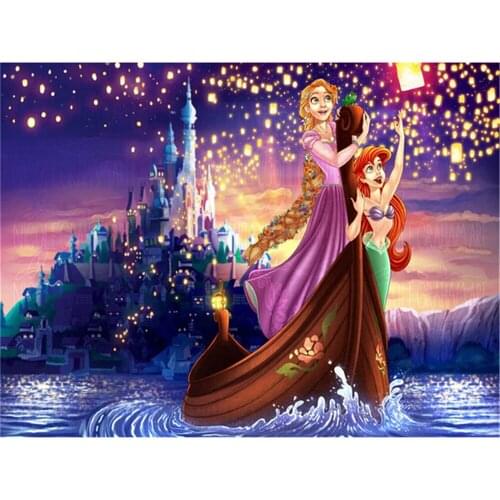 5D DIY Diamond Painting Disney Rapunzel Cross Stitch Kit Full Drill Square Embroidery Mosaic Art Picture Rhinestones Home Decor