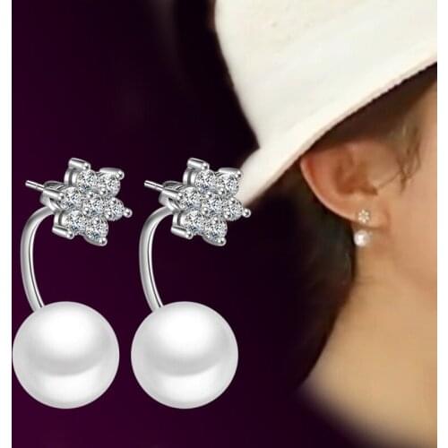 New Fashion Snow pearl Design 925 Sterling Silver Stud Earrings for Women Jewelry Gift Hot Sale Promotion Drop Shipping