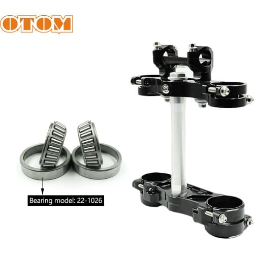 OTOM Black Triple Tree Clamps Steering Column And Clamp Riser Adaptor Bearings CNC Motorcycle Front Fork Crown For KTM HUSQVARNA