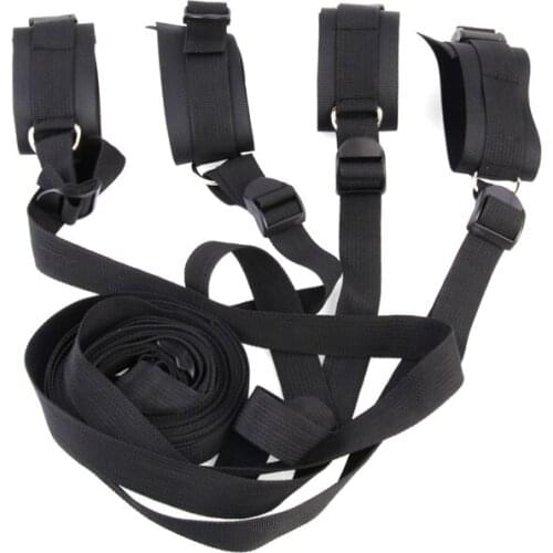 Couples Under Bed Bondage Nylon Handcuff &Ankle Cuffs Wrist Strap Bdsm Restraints Slave Fetish Adult Erotic sex toys shop