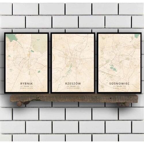 Rybnik Rzeszow Sosnowiec Swinoujscie Szczecin Tarnow Torun Tychy Walbrzych Warsaw Wloclawek Wroclaw Zabrze Gora Poland Poster