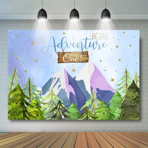 Adventure Gift Baby Shower Backdrop Background Mountain Forest Child Photo Studio Prop Birthday Party Photography Backdrop Decor