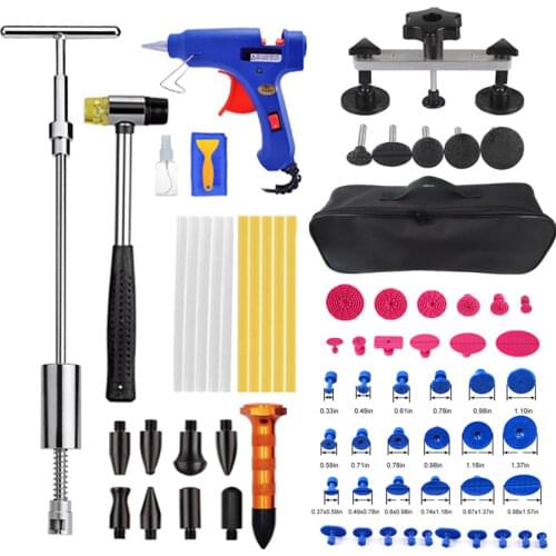 Professional Auto Paintless Dent Repair Remover Removal Tool Kit Car Dent Tools Slide T bar Hot Glue Tap Down Kits Lifter Tools